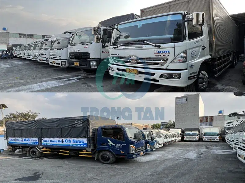 xe tải lớn và xe tải nhỏ chuyển phòng trọ của Vận Tải Trọng Tấn